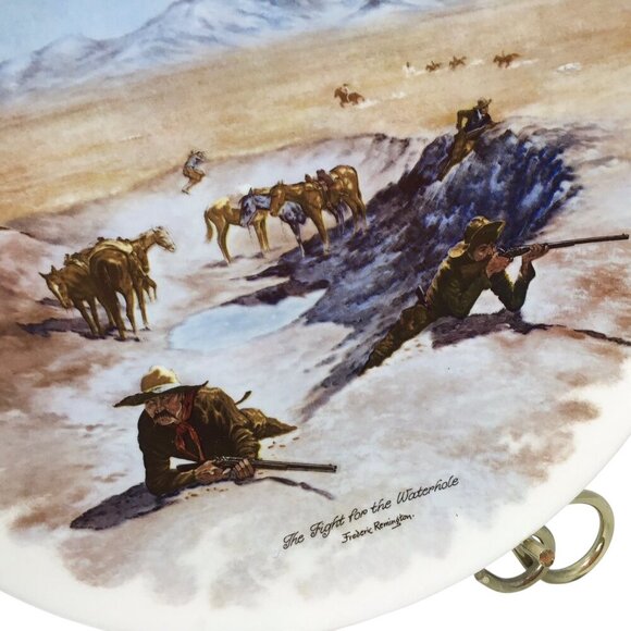 Frederic Remington Collector Plate The Fight for the Waterhole 8.75" Western - Picture 4 of 7